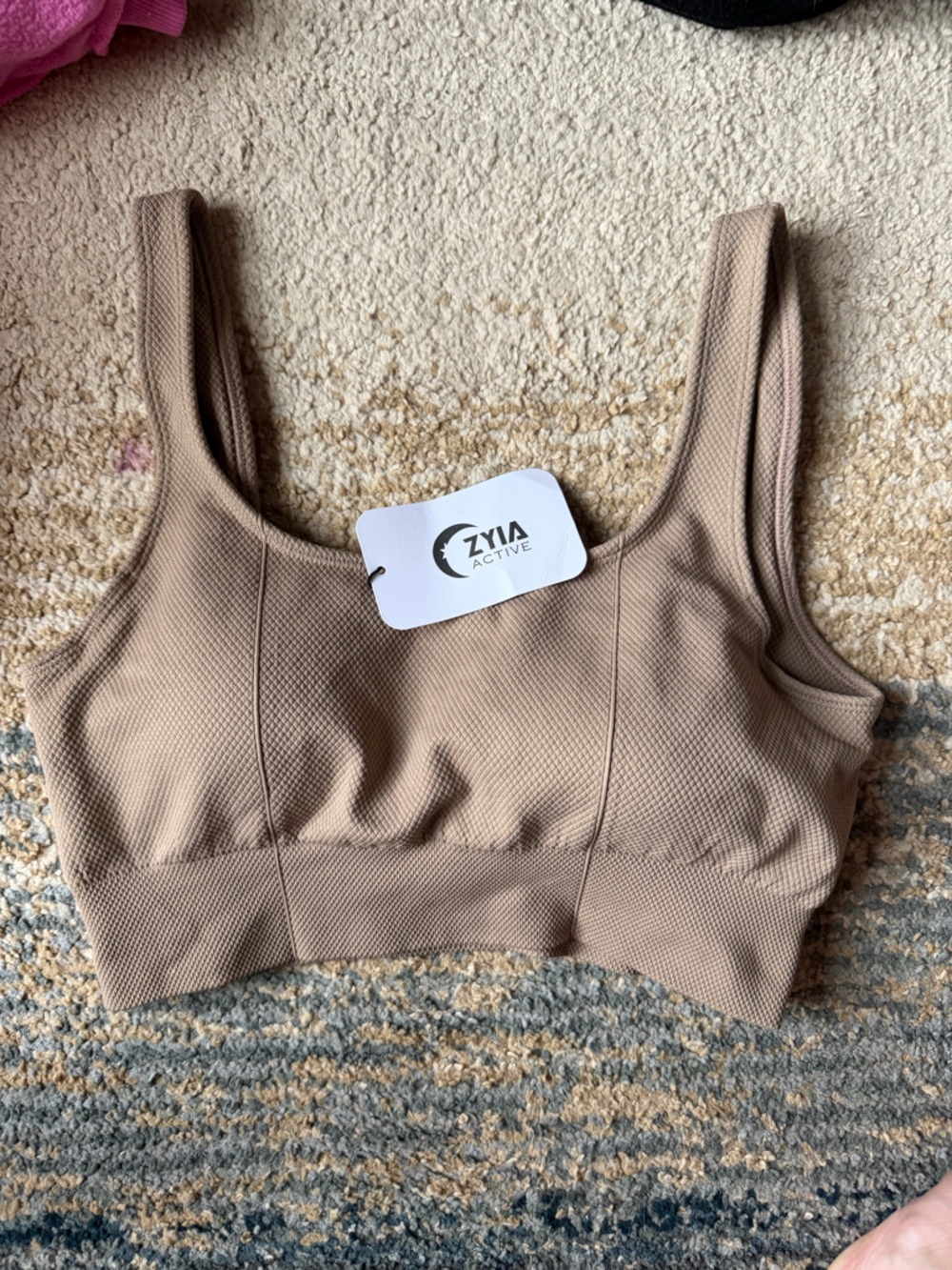 ZYA Active Women's Seamless Crop Sports Bra - Taupe